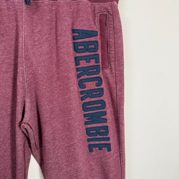 Vintage Y2K Abercrombie & Fitch Spell Out Sweatpants Men's XL Maroon Loungewear - Picture 7 of 13